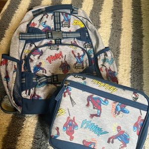 Large Pottery Barn Marvel's Spider-Man Glow-in-the-dark backpack lunch box set